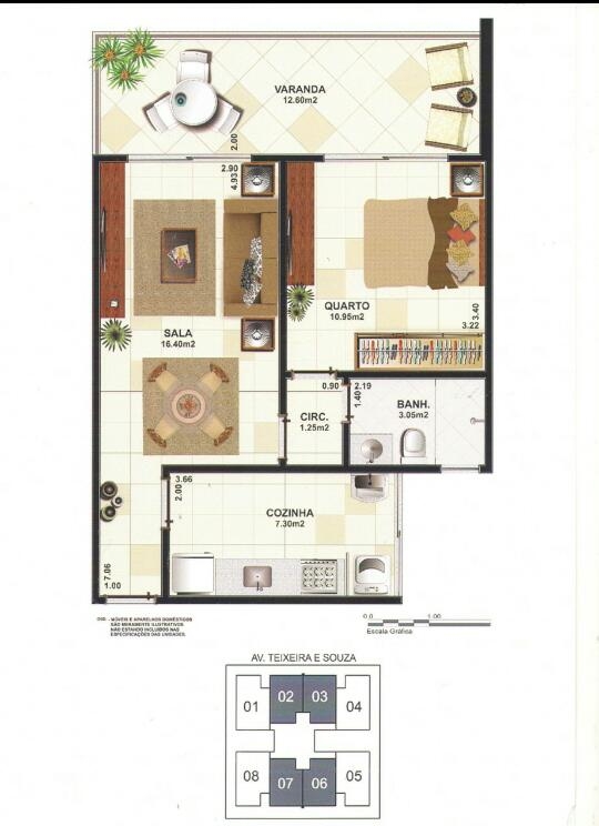 Apartamento à venda com 1 quarto, 56m² - Foto 11