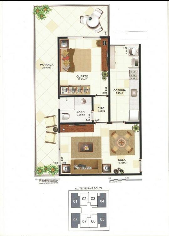 Apartamento à venda com 1 quarto, 56m² - Foto 12