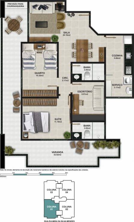 Apartamento à venda com 1 quarto, 105m² - Foto 7