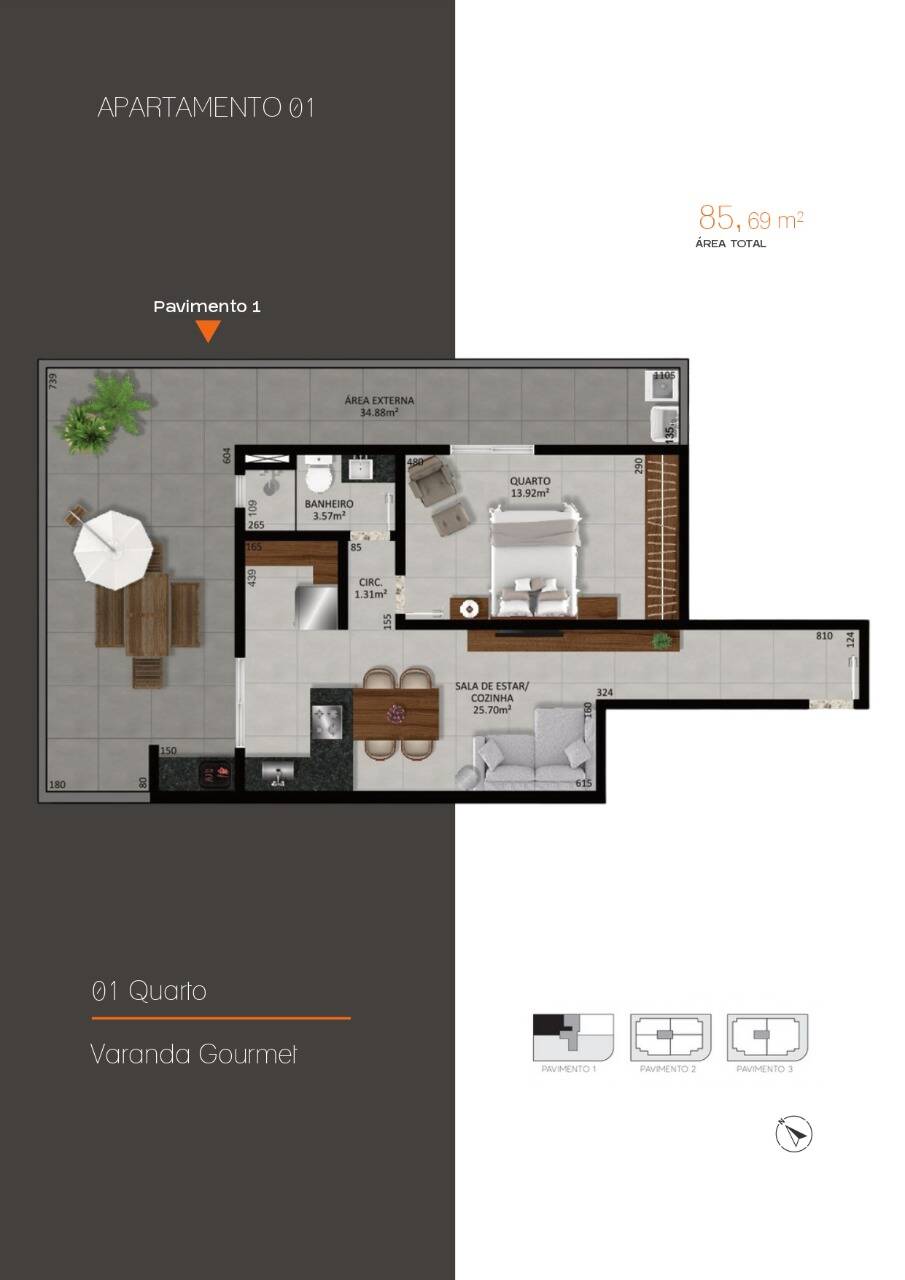 Apartamento à venda com 1 quarto, 85m² - Foto 11